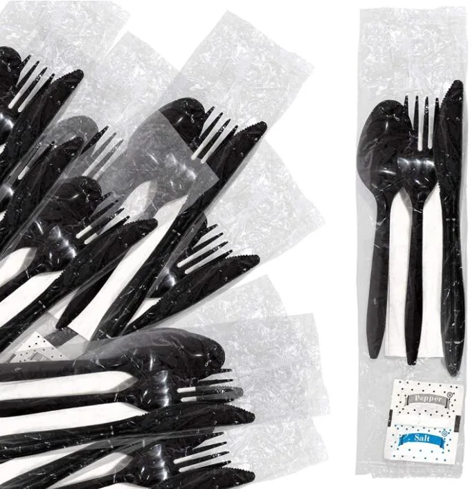 Wholesale/Supplier 2in1 3in1 4in1 5in1 Disposable Plastic Cutlery Sets with Napkin for Food