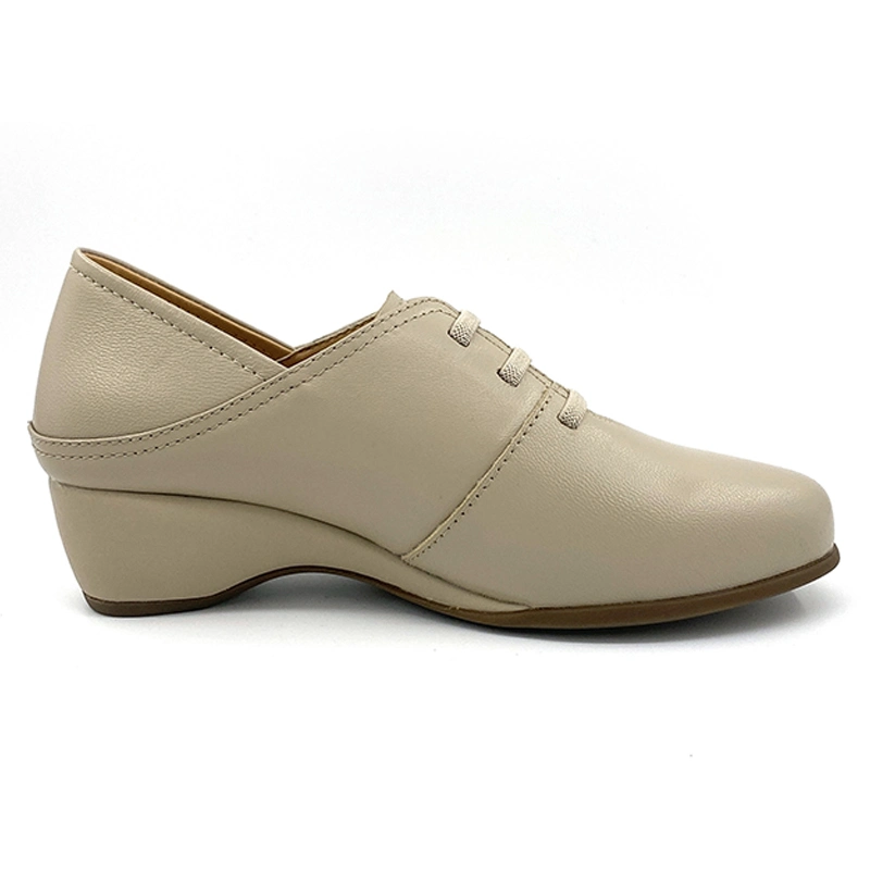 Handmade Leather Lace-up Women Comfort Casual Mom The Middle-Aged and Elderly Shoes Ex-23L1014