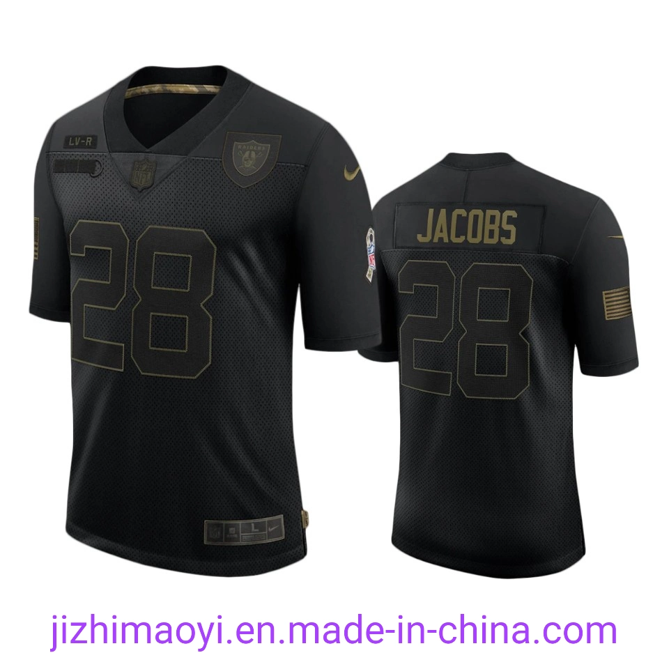 Wholesale/Supplier Custom Las Vegas Raiders 28 Josh Jacobs Allen Carr Cooper Crabtree Jackson Janikowski Salute to Service Football Jersey