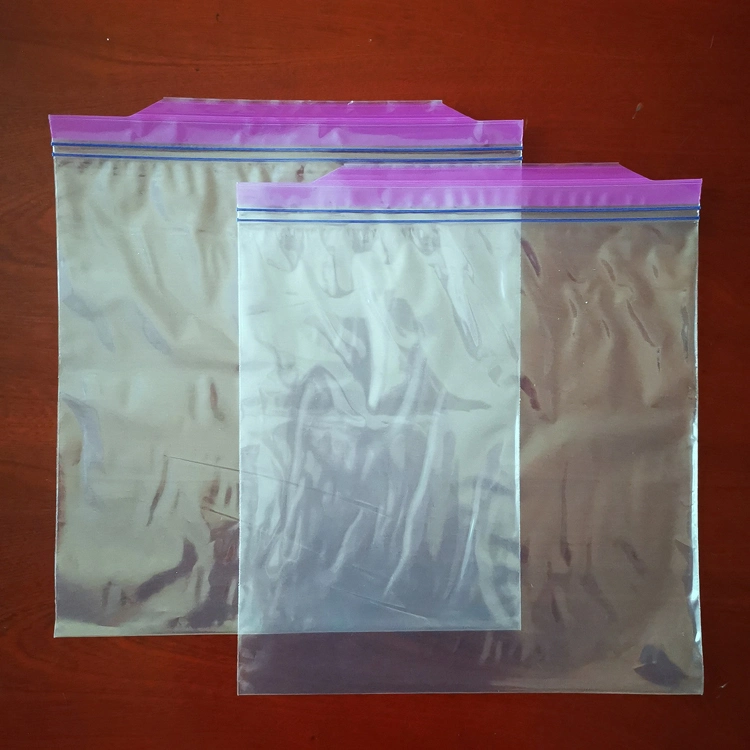 Kunststoff Polythene Ziplock Tasche klar PE Ziplock Doppelte wiederverschließbare Reißverschluss Tasche / PE-Reißverschlusstasche mit Doppelverschluss