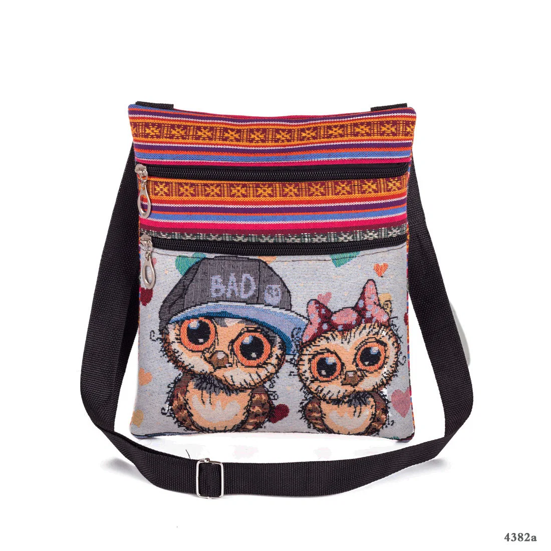 New Fashion Women Jacquard Owl Bag Canvas Shopping Bag