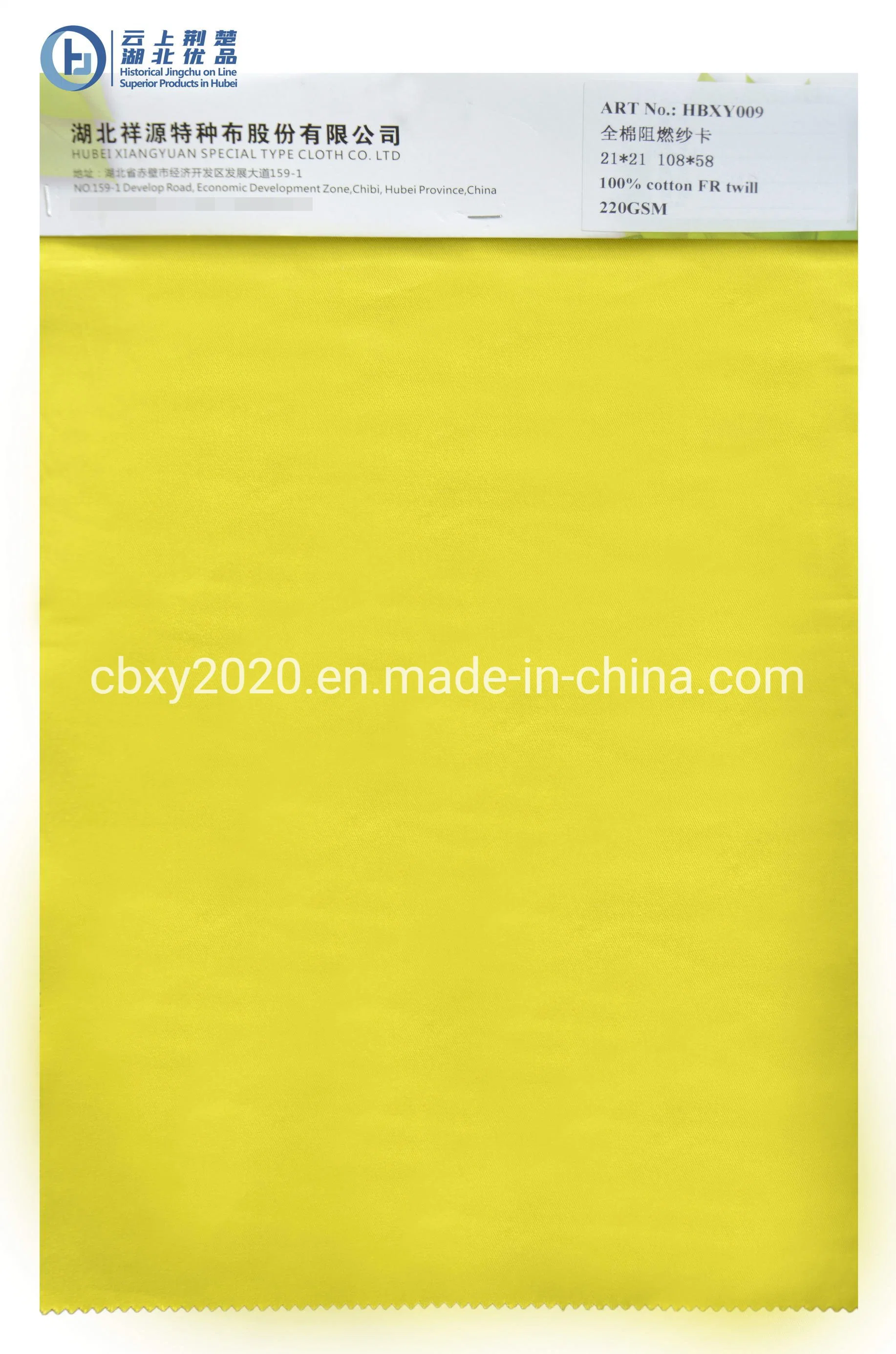 21/2*21/2 Twill Fr Fabric Protective Cotton Material with Best Quality