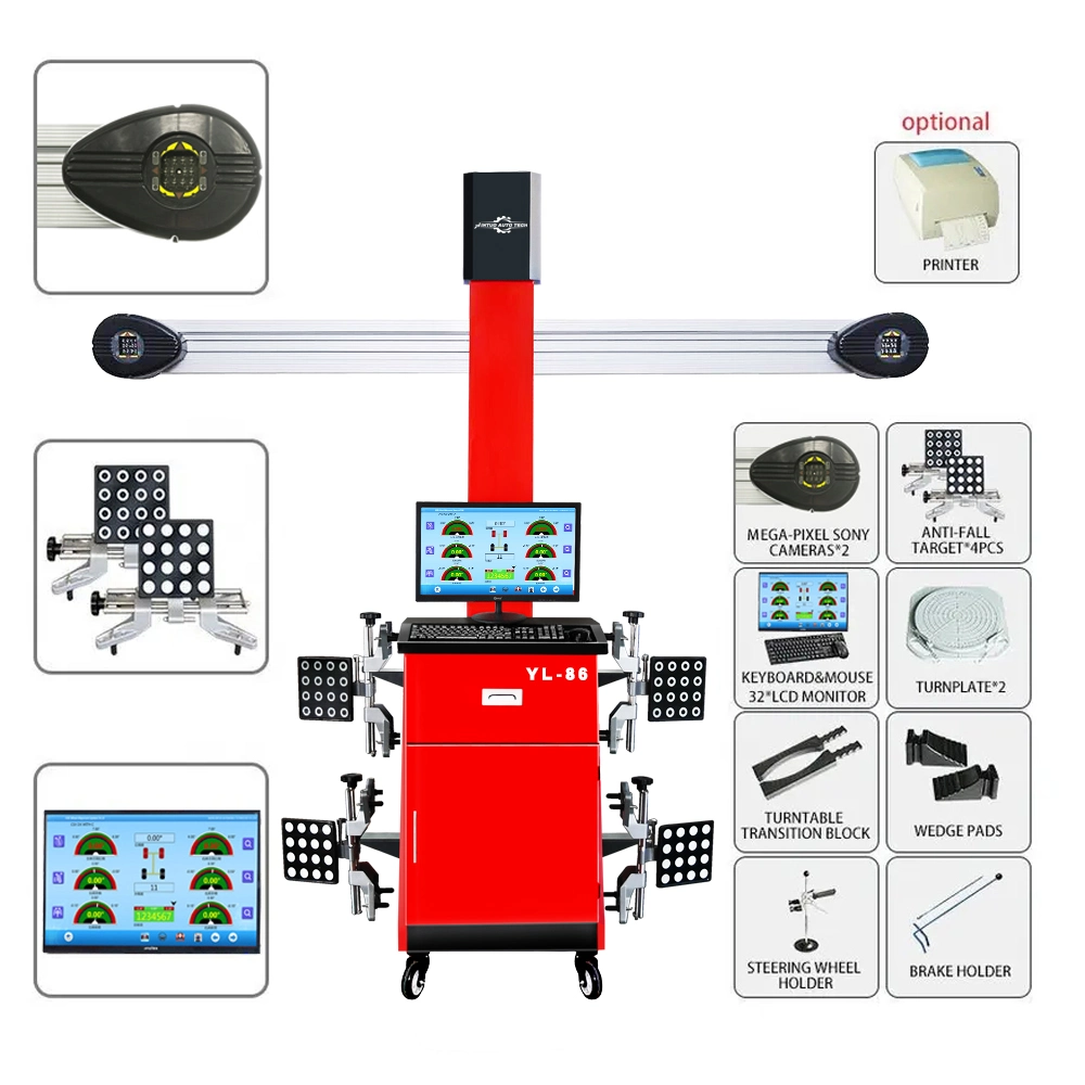 Máquina de equilibrado de coches Jíntuo 3D alineación de ruedas máquina Equipo lleno Establecer