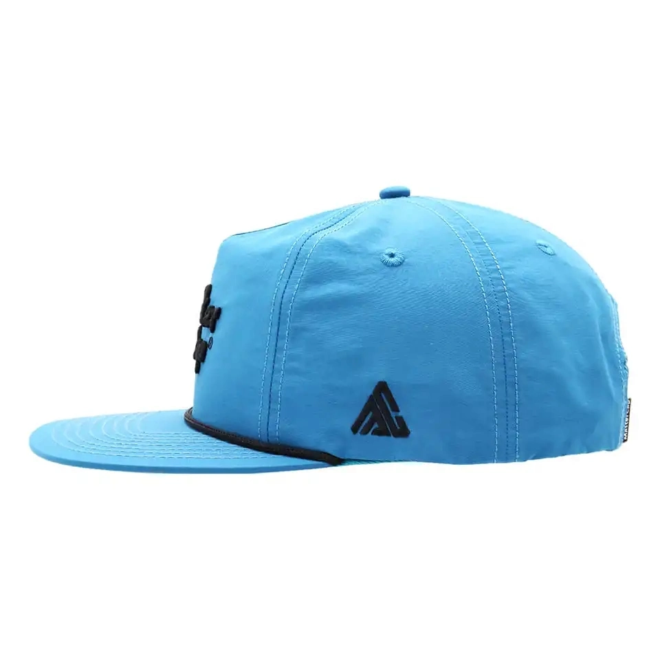 5 panneau personnalisé Unstructure Polyester bouchon Snapback panneau plat de corde souple Brim broderie Hat