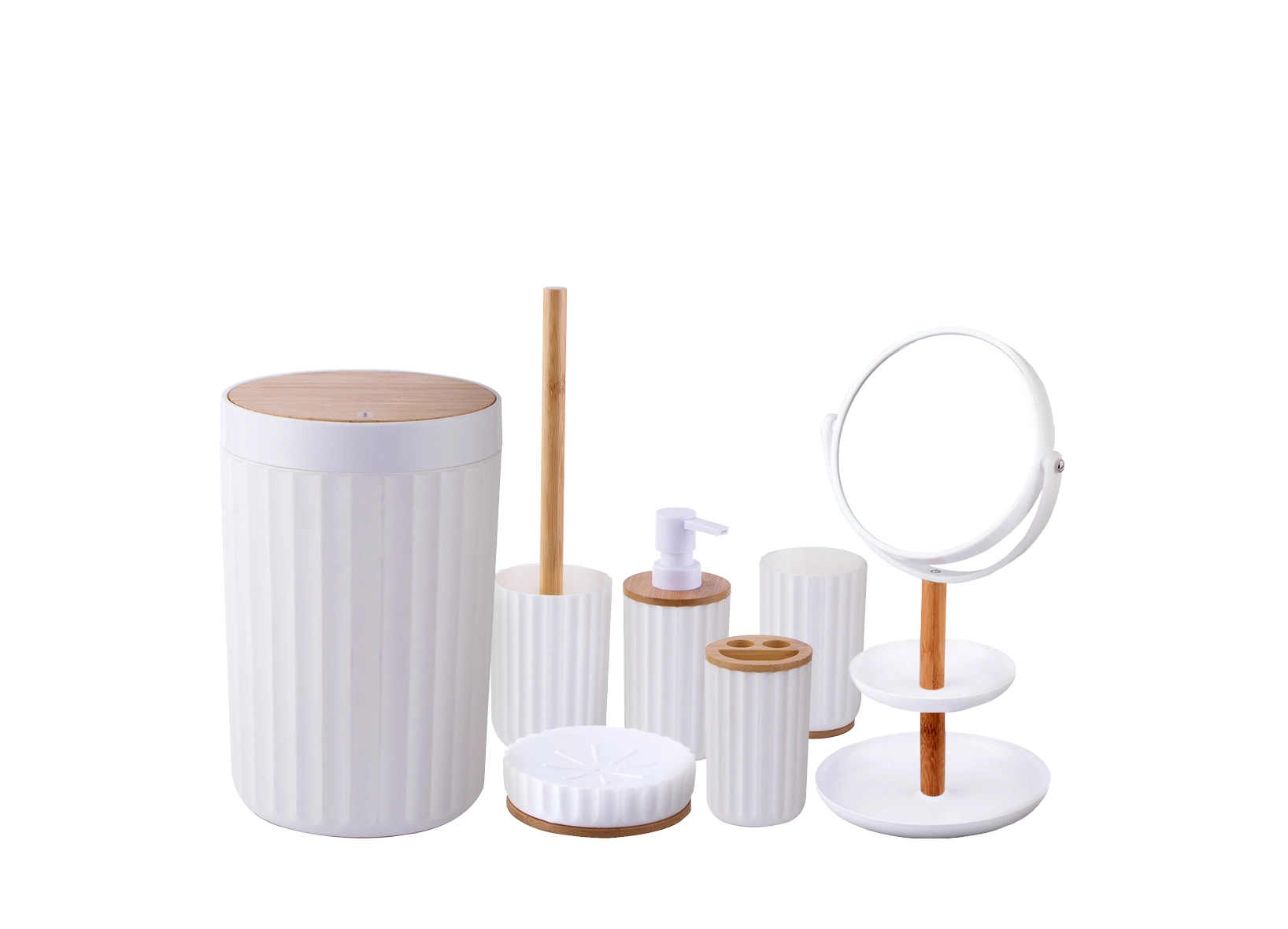 Bamboo Lid Plastic Bathroom Sets Luxury Bathroom Accessories for Hotels