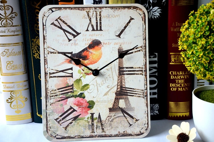 Custom Wooden Clock Square Antique Art Clock