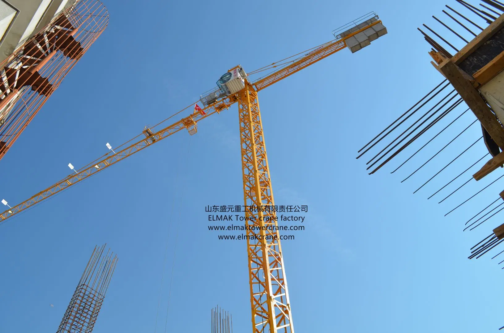 Emk5516-6 Elmak Brand New Maximum Capacity 6 Ton Jib 55m Hammer Head Tower Crane