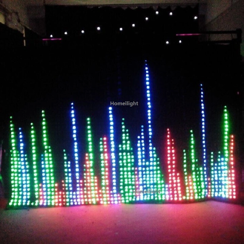 LED Backdrop Curtain with Vision for Festival/ Wedding, Fireproof LED Video Cloth