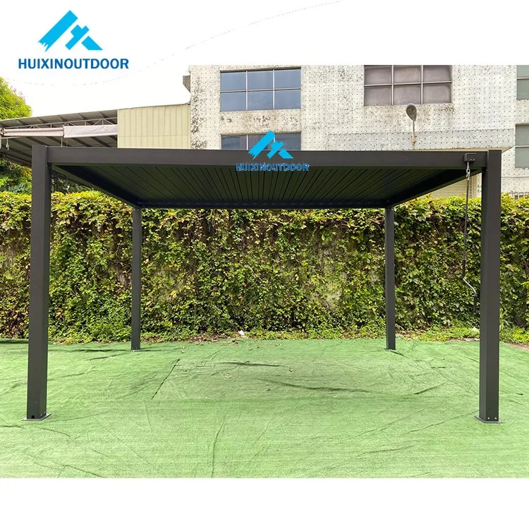 Electrical Folding Hot Sale Aluminium Wood Outdoor Cheap Hardtop Waterproof Metal Gazebo