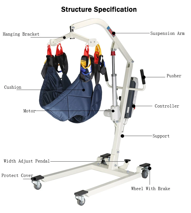 Physical Therapy Equipment Movable Patient Lift for Home Care or Hospital for Disable Elders