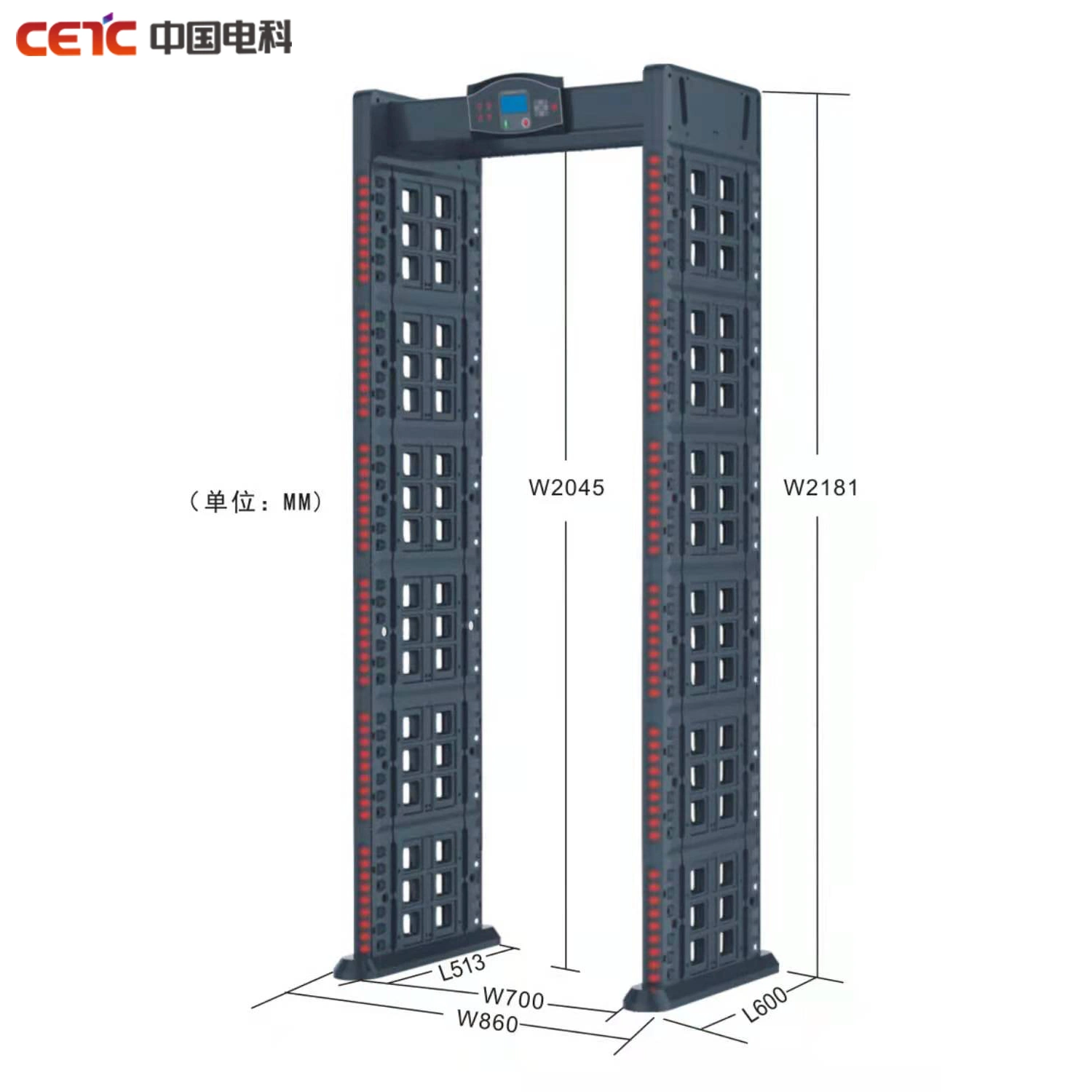 Type de répétition du détecteur de métal pliable pour le contrôle de sécurité