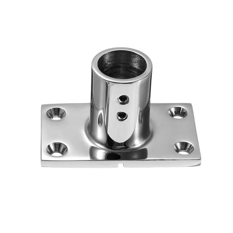Boat Tube Pipe Marine 22mm 25mm Stainless Steel 90 Degree Hand Rail Fitting Rectangular Base Yachts Boats Accessories