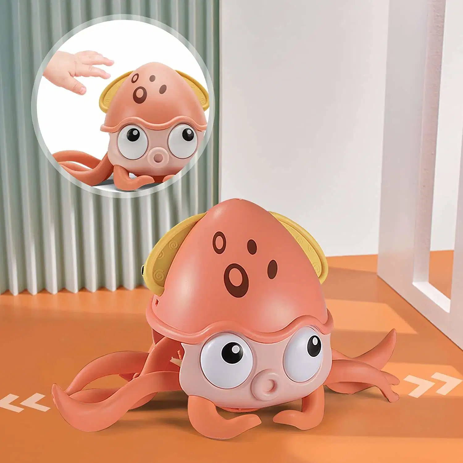 2023 Custom Induktion Elektrische Crawling Octopus Bad Spielzeug Octopus Dacing Musikalische sensorische Spielzeug für Kleinkinder Frühe Bildung Spielzeug