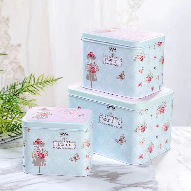 Square Tin Can Empty Cube Tin Box Storage Container Kit for Tea Coffee Herb Candy Chocolate Sugar Spices Gift and Crafts