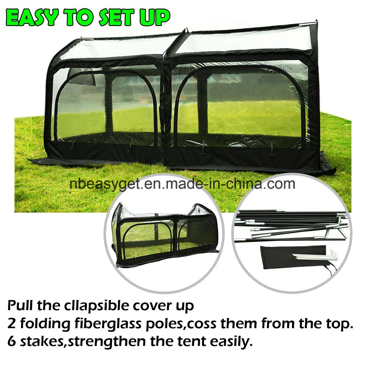 Pop up Greenhouse pasó Eco-Friendly Fibreglass Postes overlong cubrir seis Apuestas Mini Portable Green House Esg10325