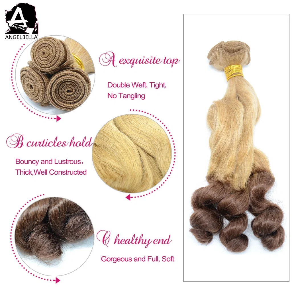 Angelbella Nouveau Arrivé Ombre Brésilien 4 # 27 # Cheveux Lâche Vague Funmi Remy Cheveux Tissage