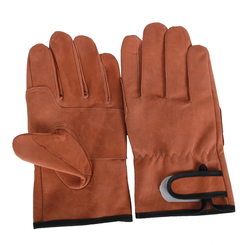 Premium Insulated Water Resistant Grain Goatskin Leather Gloves with Reinforced Palm