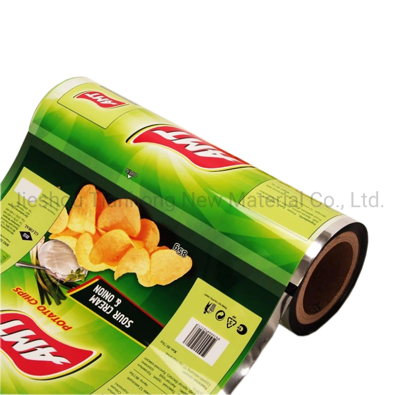 Pet/VMPET/PE Laminating Snack Nut Packaging 125 Micron Food Grade Plastic Film Roll for Potato Chips