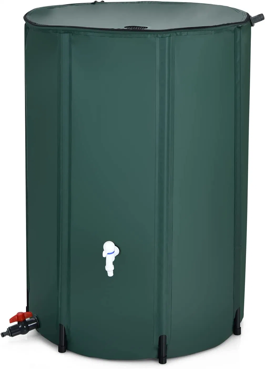 Garden Water Barrel with Drains and Taps, Thickened Material & Stable for Car Wash, Warm House, Farm (Green)