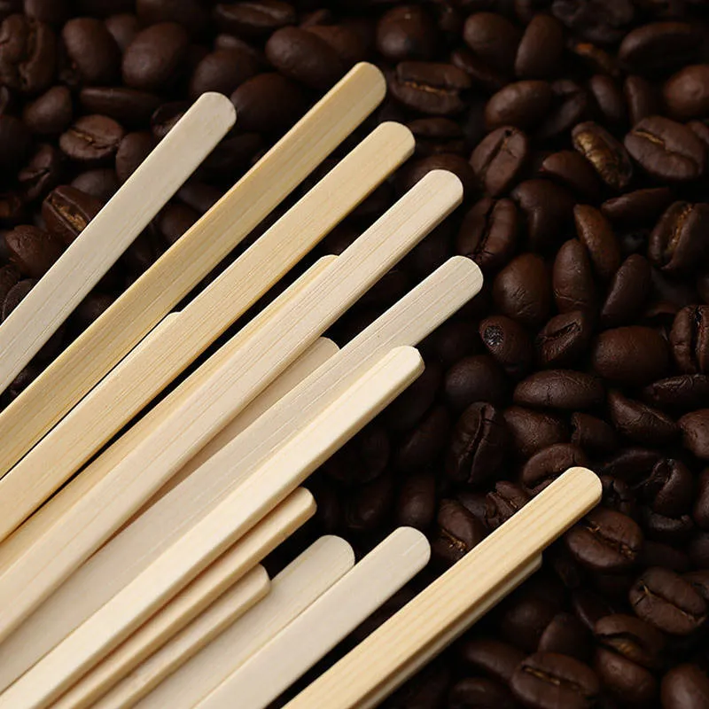 Natural Custom Wood Coffee Stirrer Sticks Biodegradable Individually Wrapped Coffee Ground Bamboo Wooden Coffee/Tea Stirrers