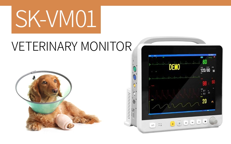 Sk-Vm01 Saikang Veterinary Anaesthetic Multiparameter Monitoring Pressure Veterinary Patient Monitor