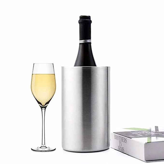 Stainless Steel Ice Bucket Double Walled Wine Bottle Holder Champagne Cooler