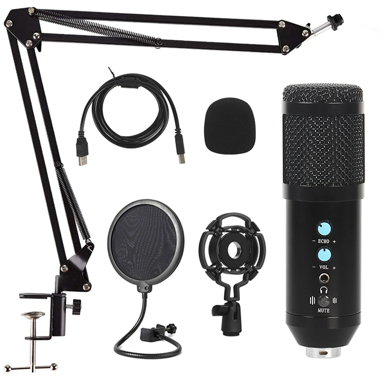 L'enregistrement Studio Professional Microphones USB Microphone à condensateur Microfono avec support Support PC