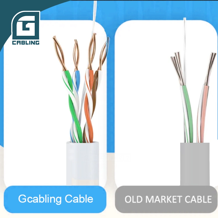 Gcabling Communication PVC LSZH PE Bare Copper Wire CAT6 Network LAN Patch Cable UTP Bare Copper CCA 2m 3m 300 Meter 305m 4 Pair Price LAN Cable