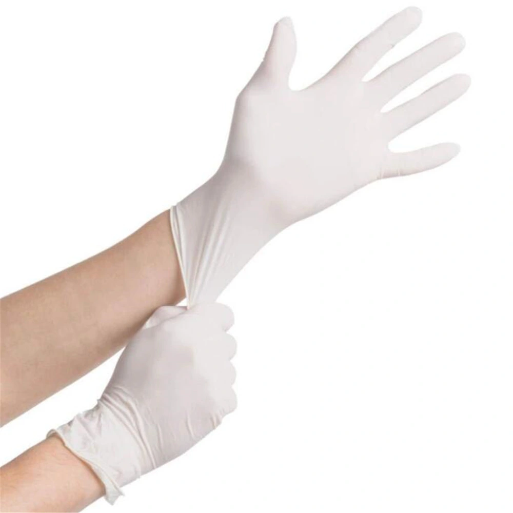 Blanco Negro sin polvo Guantes de látex desechables guantes impermeables para el hogar