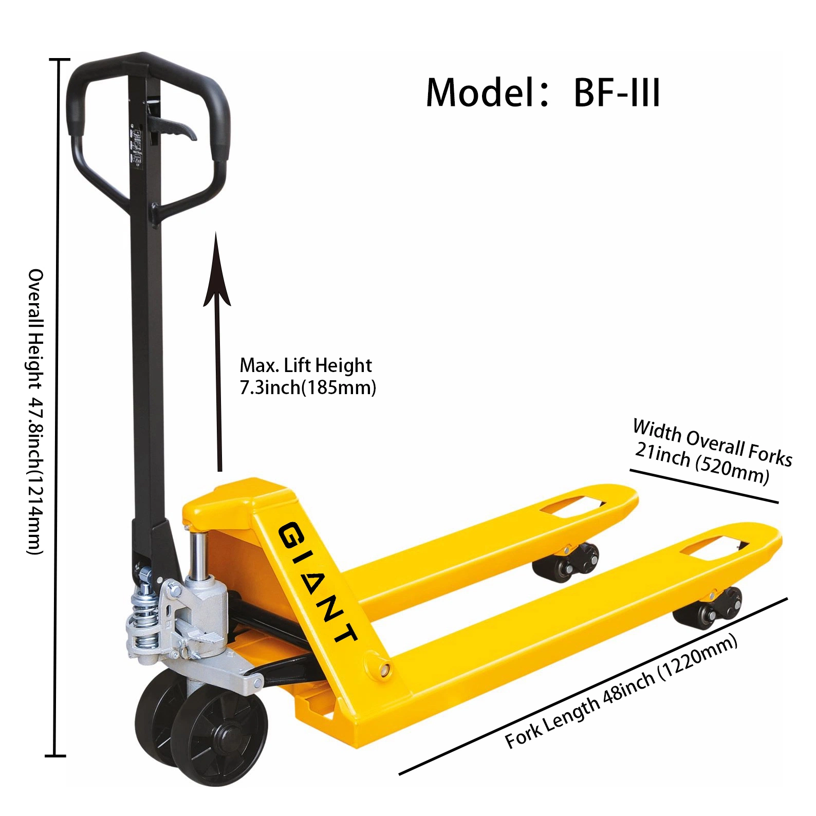 Heavy Duty Manual Pallet Jack 5500lbs 2500kgs Capacity Hydraulic Hand Pallet Truck (BF-III)