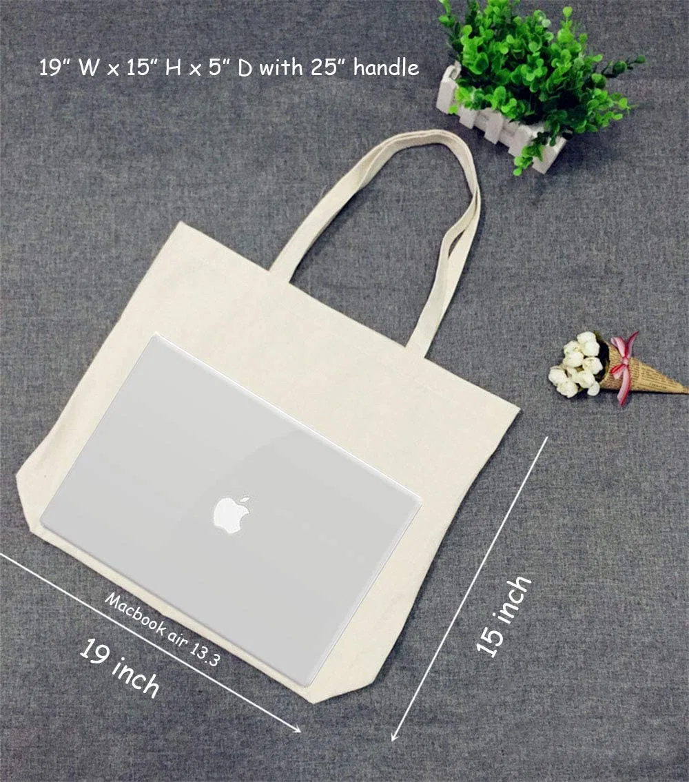 Custom Logo Eco Friendly Blank Plain Foldable Recycle Cotton Canvas Bag