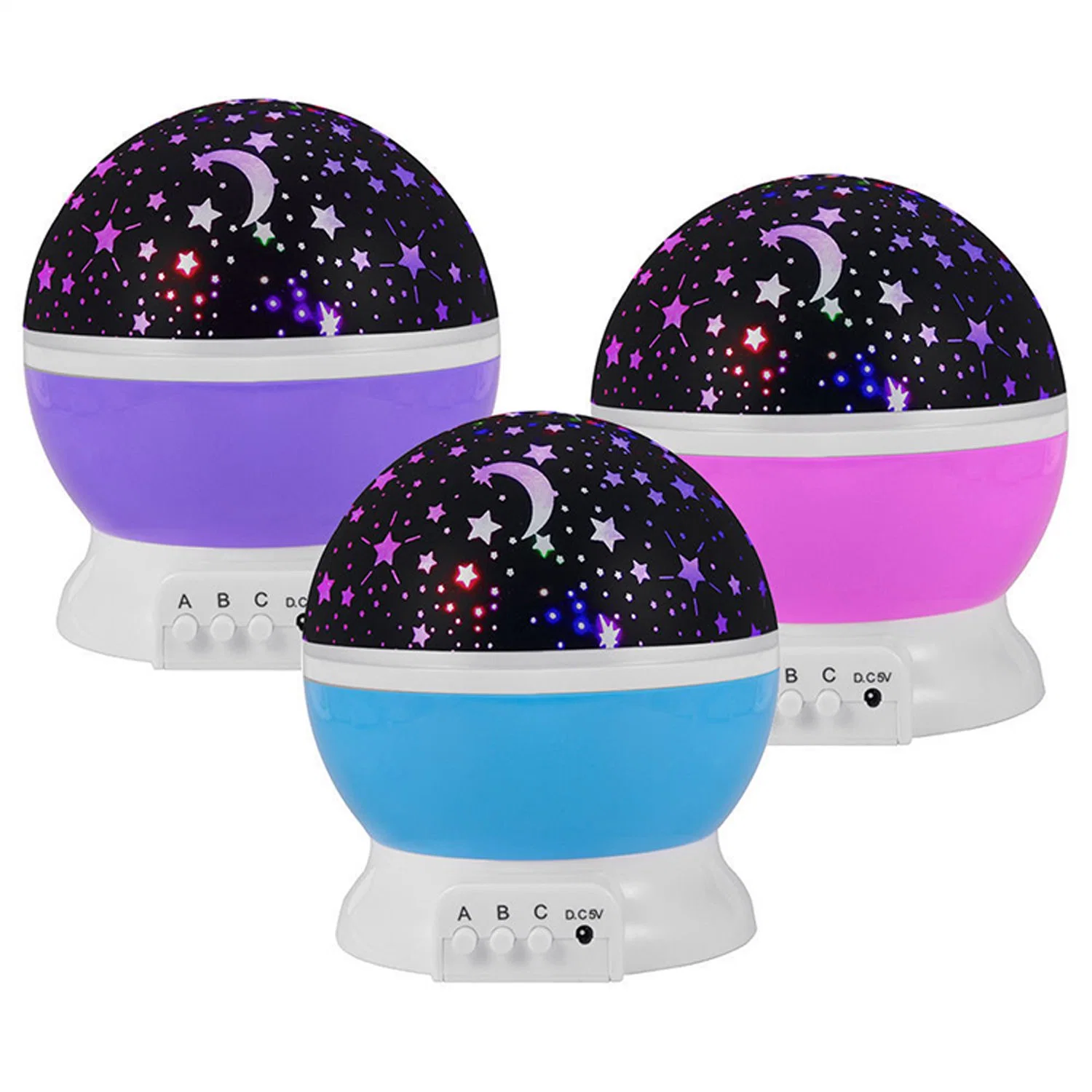 LED Bulbs 9 Light Color Changing Moon Star Projector Baby 360 Degree Rotating Night Light