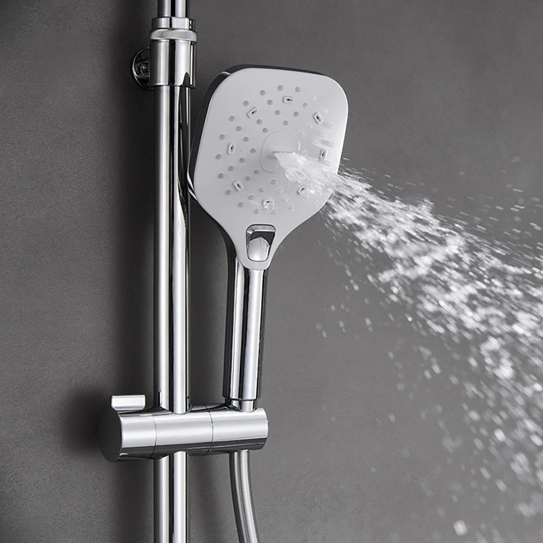 Four Function European Luxury Chrome Rain Brass Body Shower Water Tap