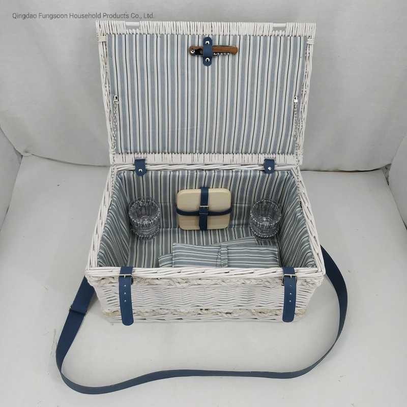 Eco-Friendly Picnic Basket White Picnic Wicker Shopping Basket