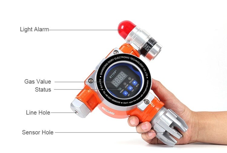 Detector de hidrógeno de fábrica Precio 4-20mA H2 alarma de fuga de gas Detector Detector de hidrógeno fijo