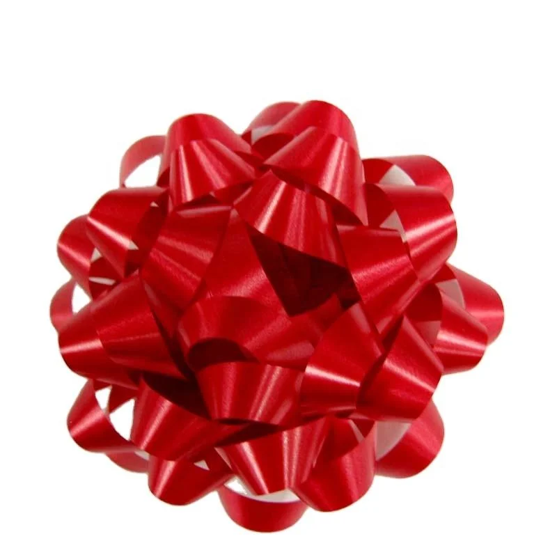 Plastique cadeau de Noël de haute qualité, couleur orange, mini PP Ensemble de boucles d'étoiles pour emballage cadeau