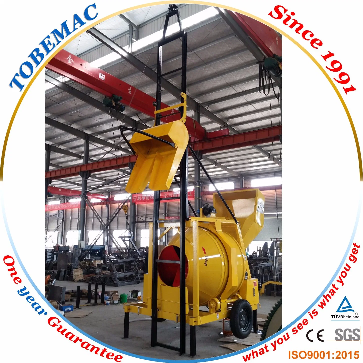 Jzc350-DHL Concrete Mixer Lift Water-Cooled Diesel Engine 16HP Mixing Power ISO9001: 2015 10-14m3/H Productivity