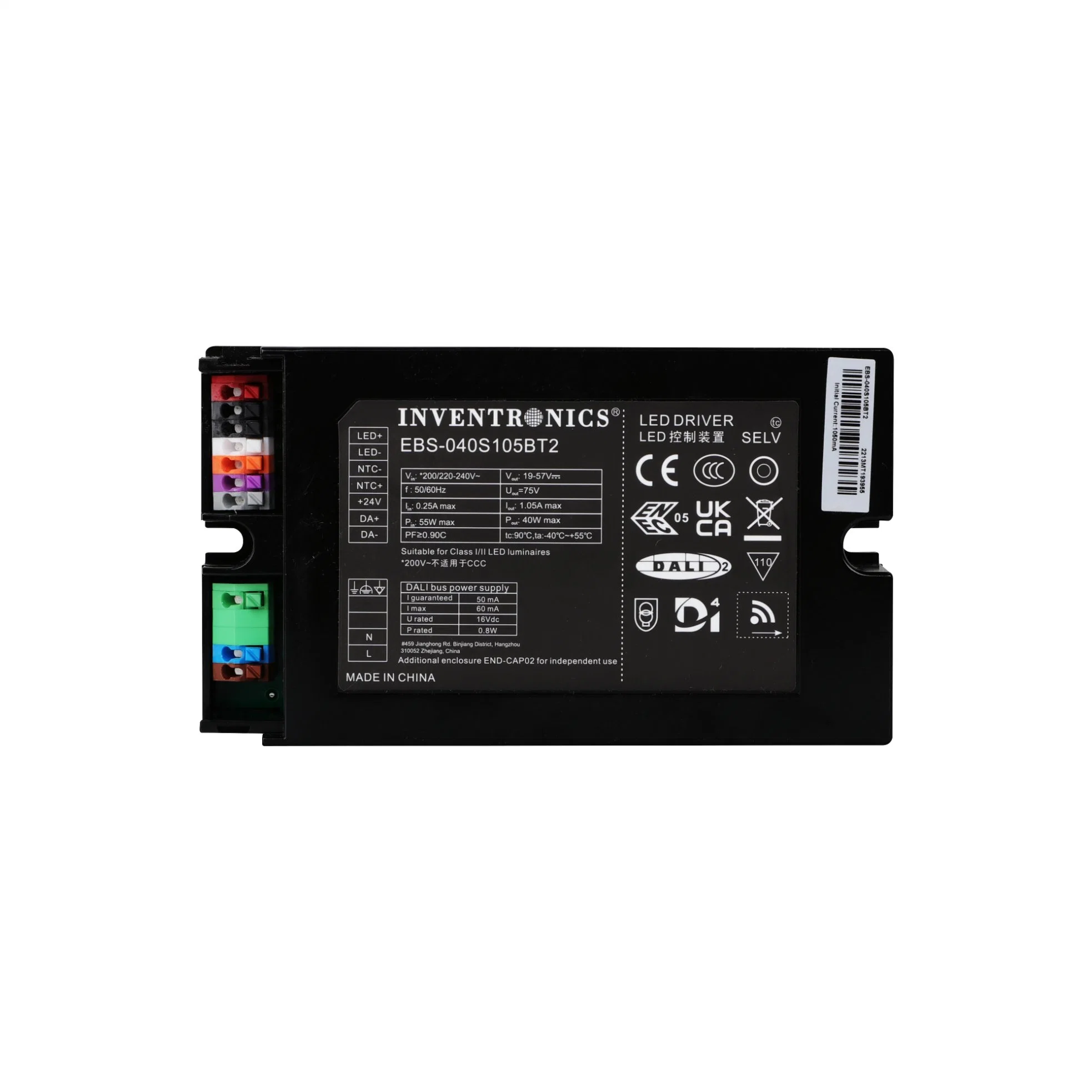 Inventronics Ebs-040s070BT2 40W de potencia constante todo el poder controlador LED regulable de 450-700mA