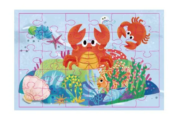 Children Puzzles Factory Direct Sales Cardboard Puzzles Cartoon Paper Puzzles Animal Puzzles 30 PCS Puzzles