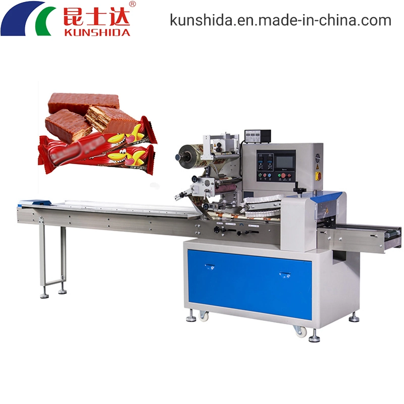 Biscuit Manufacturers Automatic Flow Horizontal Wrapping Chocolate Pillow Bag Packaging Machine