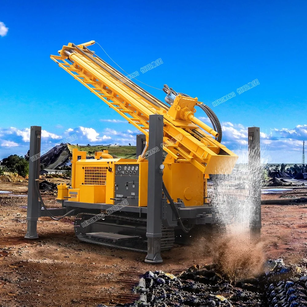 High Working Efficiency 200m/300m/500m Pneumatic Crawler Type Borehole Water Well Drill/Drilling Machine with Air and Mud Pump