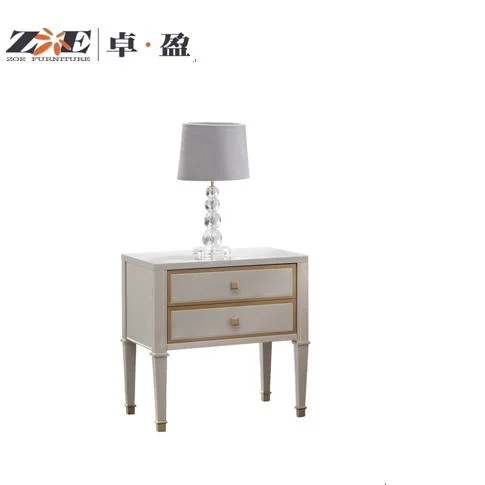 Conception européenne Accueil Mobilier de style de luxe grand lit taille Table latérale