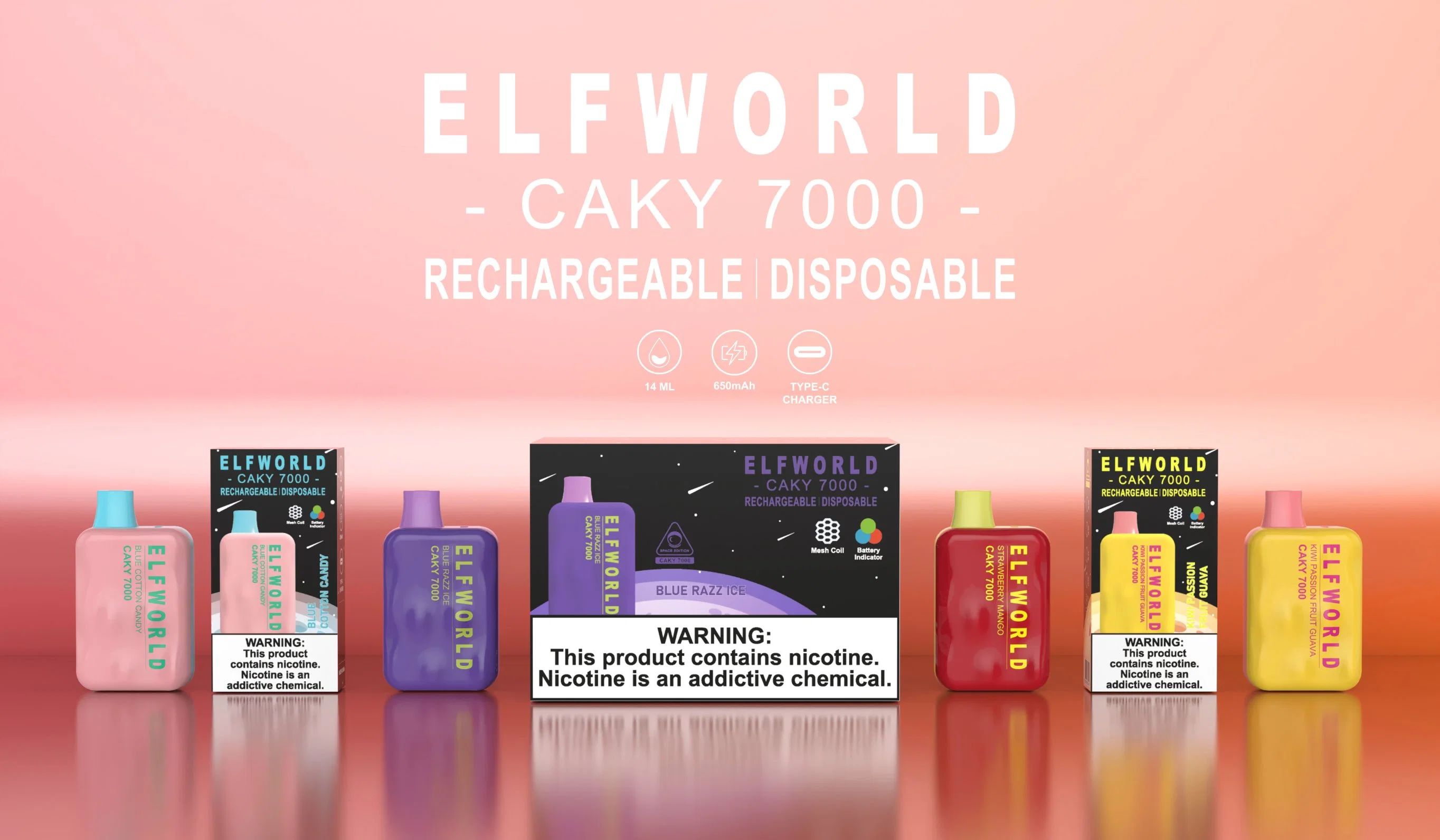 Einweg-Elektronische Zigarette Besten Einweg-Vape 2022 Elf Welt Caky 7000 Puff Plus Vs Randm Tornado 7000 Airflow Control Einmal Großhandel/Lieferant Für Vape-Geräte