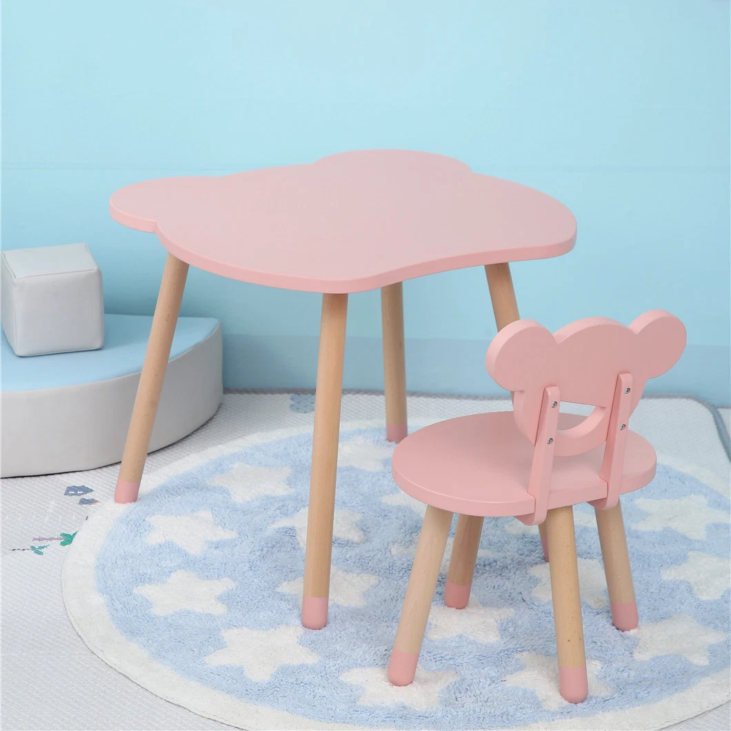 Diseño de estilo europeo colorido juego de mesa y silla para niños mobiliario preescolar