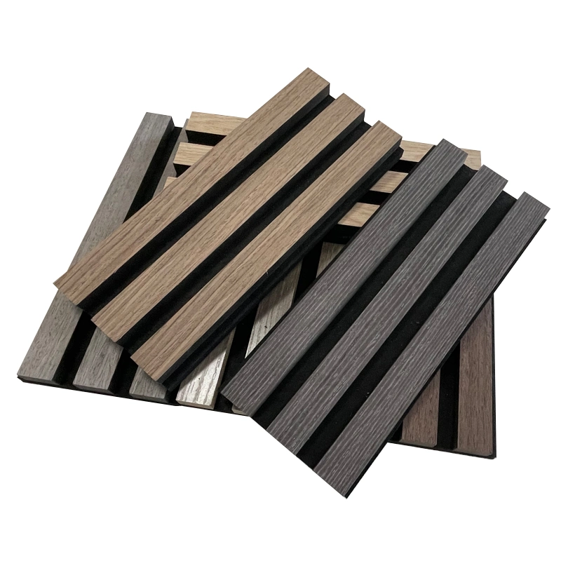 Wooden Slat Acoustic Panel MDF Slats Techonology Veneer Akupanels Nice Decoration Effect