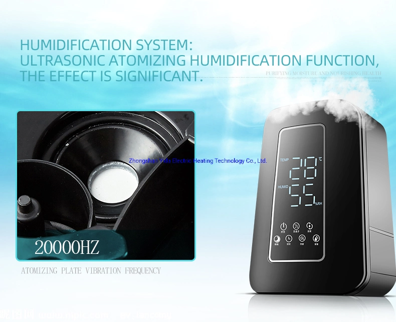 Neuer Design 4,5L Warmbefeuchter Ionisator Timer mit großem Display Aroma Box Beheizter Befeuchter