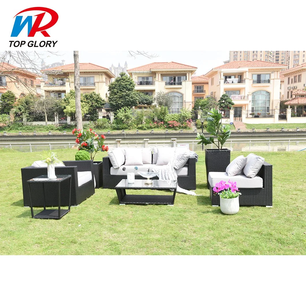 China Luxury Modern Design Garden Sofa Set Iron Rattan Outdoor Furniture