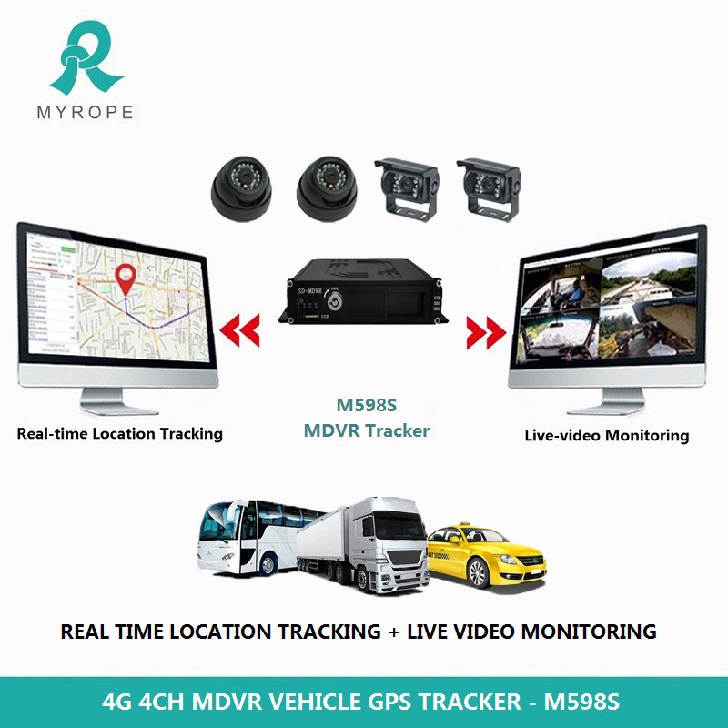 4 Channel Car DVR Dual Security System CCTV Camera 3G 4G WiFi GPS Tracking Vehicle Mdvr Device