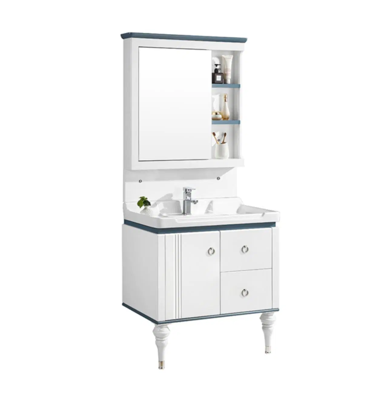 Luxury Modern Modular High and Waterproof Custom White Bathroom Vanity Cabinet