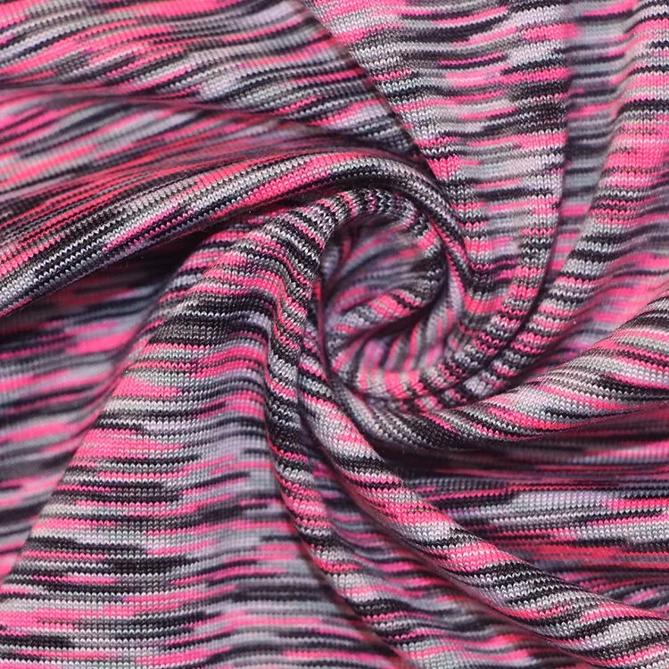 High Performance Space Dye Nylon Polyester Elastane Fabric Anti Bacterial Fabric for Sportswear
